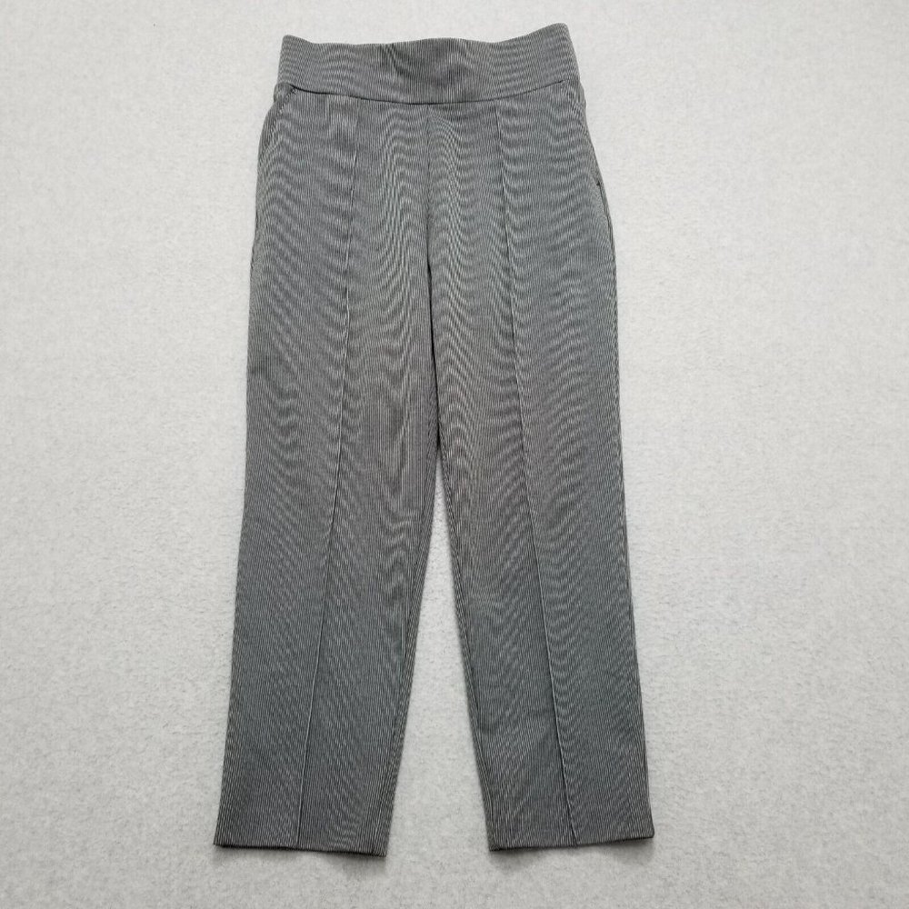 Worthington‎ Pants Womens Medium 30x25 Gray Striped Straight Pockets Stretch
